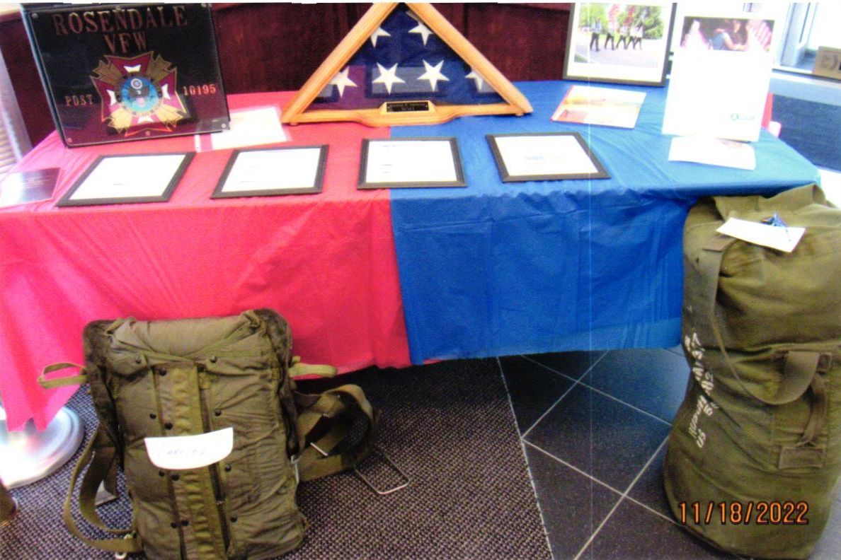 Veteran's Day Display organized by Chuck Rusch